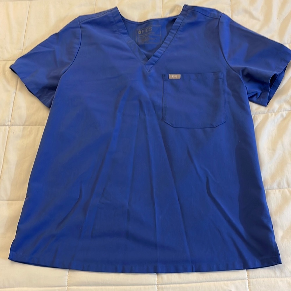Denim blue figs top